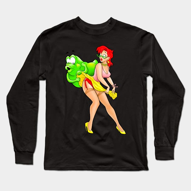 Janine and Slimer Long Sleeve T-Shirt by Becca Whitaker